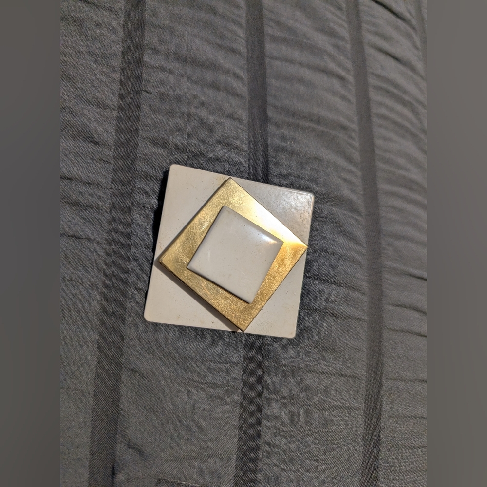 White + Gold Brooch